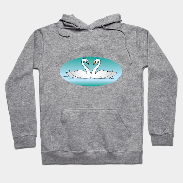 Two Swans Love Hoodie by HelenDBVickers